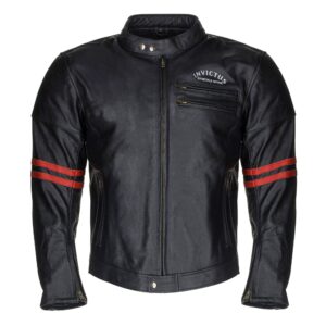 vintage-style leather cafe racer jacket