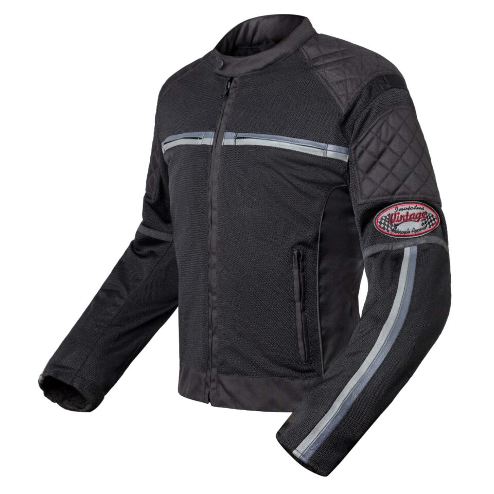 Chaqueta de verano estilo retro, cafe racer. Con protecciones homologadas CE Chaqueta de verano de moto retro Invictus Dedalo