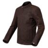 Chaqueta de cuero de moto marrón con protecciones homologogadas CE y forro termico extraible Chaqueta de moto de cuero marron Invictus Cronos