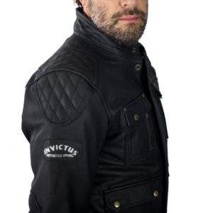 three-quarters leather motorcycle jacket