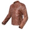 Chaqueta de moto de cuero marrón Invictus Eros