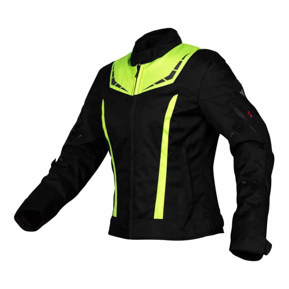 Chaqueta corta de moto mujer Invictus Diana Black fluo Chaqueta corta de moto mujer Invictus Diana Black fluo