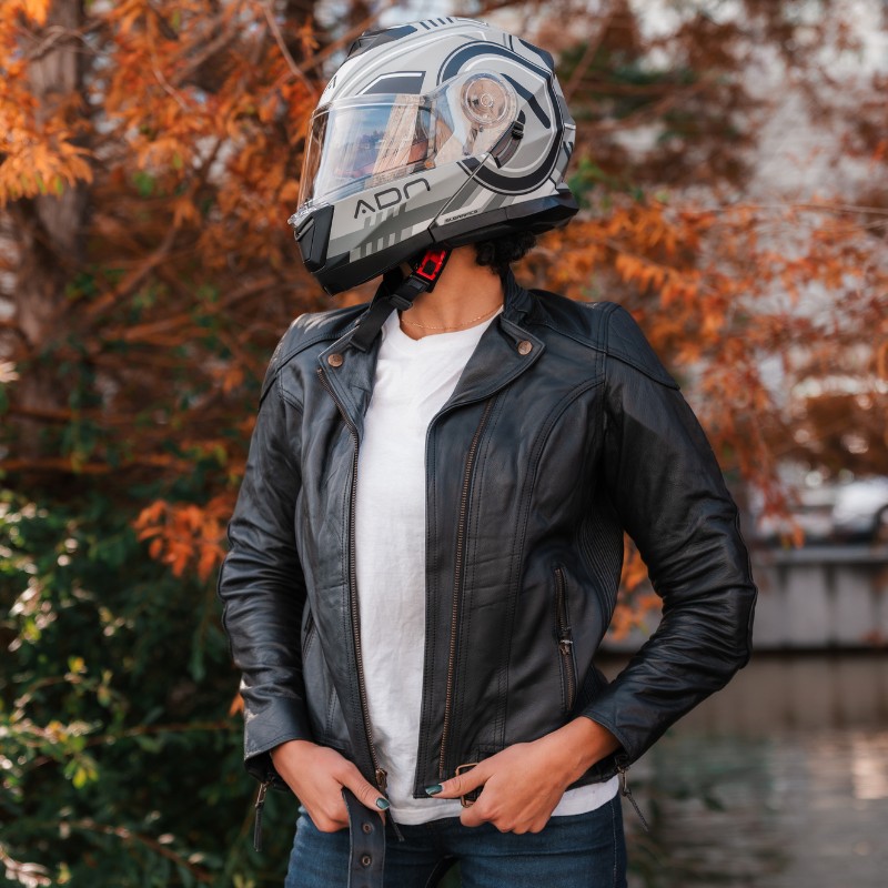 invictus chaqueta moto cuero negra