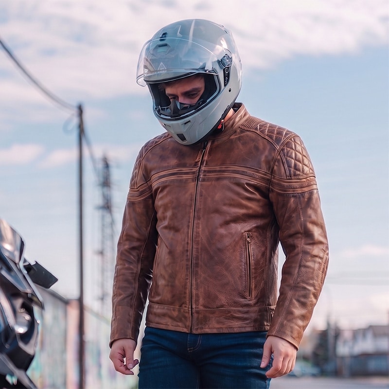 chaqueta moto vintage invictus eros