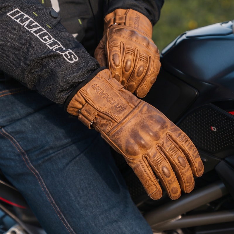 guantes de cuero moto el bravo